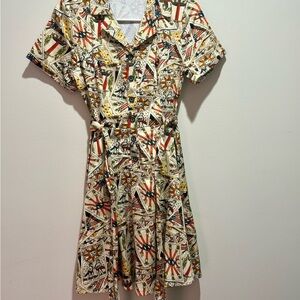 Taro Print Midi Dress